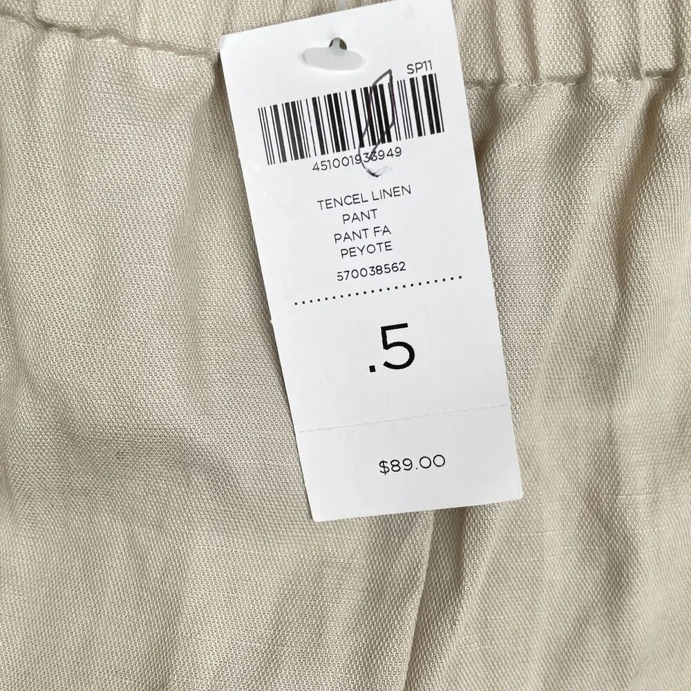 Chico's Ultimate Fit Pants Linen Blend Womens 0.5 Small 6 Regular Beige New - Picture 3 of 10